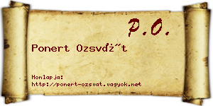 Ponert Ozsvát névjegykártya